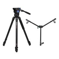 

Benro BV4H Video Head and A373F Series 3 Aluminum Tripod Legs Kit, 8.8lbs Capacity - With Benro DL-06 Dolly for Photo and Video Tripod