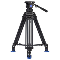 

Benro BV10 Aluminum Alloy Twin Leg Video Tripod Kit, Includes Video Head, QR13 QR Plate, BS02 Pan Bar Handle, ML08 Mid-Level Spreader, Spike Feet, Case