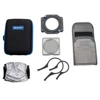 

Benro FM1077 4" Master Series 100mm Filter Holder Kit, Includes FH100N 4" Filter Holder Set, SHDCPL82 82mm CPL Filter, MAGND8S1015 4" 100x150 Master Series Soft-edged Graduated ND Filter, MAND161010 4" 100x100 ND16 (1.2) Square Filter, FB100 Filter Bag, F