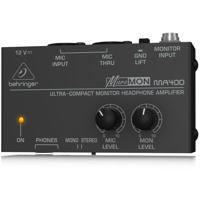 

Behringer Micromon MA400 Ultra-Compact Monitor Headphone Amplifier, 15Hz-25 kHz Bandwidth, 2 kOhms Input Impedance
