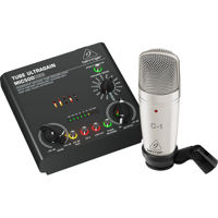 

Behringer VOICE STUDIO Complete Recording Bundle Includes C-1 Studio Condenser Mic, Tube Ultragrain MIC500USB Preamplifier, 16 Preamp Voicings & USB/Audio Interface