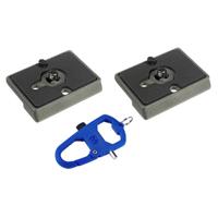 

Manfrotto 2x 200PL RC2-System Quick Release Plate with 1/4"-20 Screw and 3/8" Bushing Adapter - With 3LT Toolz with Carabiner, Hex Key, Coin Key and Bottle Opener