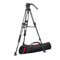 

Manfrotto 526 Professional Fluid Video Head with 645 FAST Twin Leg Aluminum Tripod and Low & Mid Level Spreader