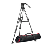 

Manfrotto 526 Professional Fluid Video Head with 645 FAST Twin Leg Carbon Fiber Tripod and Low & Mid Level Spreader