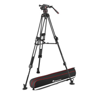 

Manfrotto Nitrotech 608 Series Fluid Video Head with 645 FAST Twin Leg Aluminum Tripod & Mid-Level Spreader