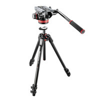 

Manfrotto MT055CXPRO3 Carbon Fiber 3 Sections Tripod with Horizontal Column, 19.84lbs Load Capacity, 66.93" Maximum Height With Manfrotto MVH502AH Pro Video Head with Flat Base