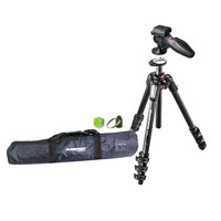 

Manfrotto MT055CXPRO4 Carbon Fiber 4 Sections Tripod with Horizontal Column, - Bundle With Manfrotto 324RC2 Adapto Technopolymer Body Joystick Head, Tripod Case, Bubble Level, Tripod Hangar