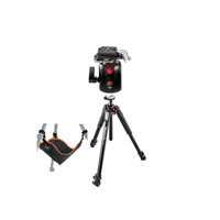 

Manfrotto MT055XPRO3 Aluminum 3 Section Tripod with Horizontal Column, - Bundle with 3Pod B4 B Series Single Lever Travel Ball Head, Tripod Hanger, Stone Bag