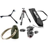 

Manfrotto MT190CXPRO4 Carbon Fiber 4-Section Tripod w/Horizontal Column - Bundled w/MH804-3W 3-Way Pan/Tilt QR Head, VT2 Tripod Dolly, Tripod Case, Triple Bubble Level, Tripod Hanger