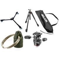 

Manfrotto MT190CXPRO3 Aluminum 3-Section Tripod w/Horizontal Column-Bundled w/MH804-3W 3-Way Pan/Tilt QR Head, VT-2 Tripod Dolly, Triple Bubble Level, Tripod Hanger, 30" Tripod Case
