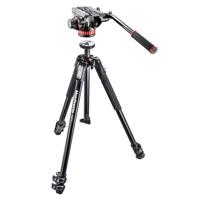 

Manfrotto MVH502AH Pro Video Head with Quick-Release and Flat Base (3/8"-16 Connection), - With Manfrotto 190X 3 Section Aluminum Tripod
