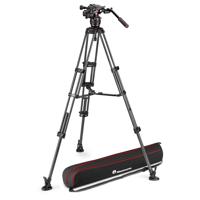 

Manfrotto Nitrotech 608 Fluid Video Head with Carbon Fiber Twin Leg Tripod and Mid-Level Spreader