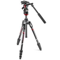 

Manfrotto Befree Live Carbon Fiber Video Tripod Kit with Fluid Head, M-Lock Twist Leg Locks, Black