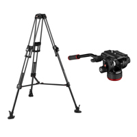 

Manfrotto 645 FAST Twin Leg Carbon Fiber Tripod & Mid-Level Spreader - With Manfrotto 504X Fluid Video Head with Flat Base (Carbon Fiber)