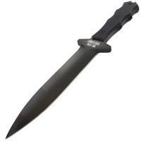 

Blackhawk United Kingdom Special Forces Plain Double Edge Fixed Knife with 6.22" Blade, Black Finish