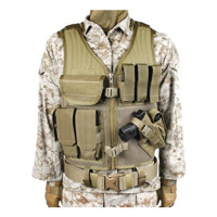 

Blackhawk Omega Elite Vest Cross Draw Pistol Mag, Adjustable Length & Girth, Left Hand, Coyote Tan