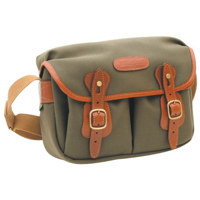 

Billingham Hadley Small, Camera or Document Shoulder Bag, Sage Canvas with Tan Leather Trim and Brass Fittings.