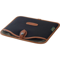 

Billingham Slip Case for iPad or Similar-Size Tablets, Black Canvas with Tan Leather Trim