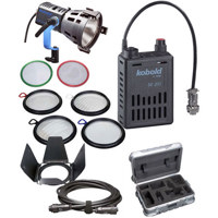 

Bron Kobold DW 200 PAR DC Flight Kit, with 200 watt HMI Head, Ballast, Lamp, PAR Reflector, Scrims & Case