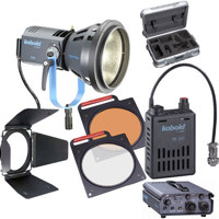 

Bron Kobold DW 200 Open Face AC / DC Flight Kit, with 200 watt HMI Head, 2 Ballasts, Lamp, Open Face Reflector, Filters & Case