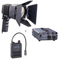 

Bron Kobold DLF 200 AC / DC Reporter Kit, with 200 watt HMI Sun Gun, 2 Ballasts, Lamp, Barndoors & Case