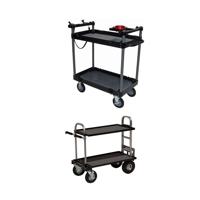 

Backstage Mini Flight Case Cart with Wheels, Aluminum - Bundle with AC Option Standard Household Outlets (4) 15A 125 VAC 60Hz & (2) USB Chargers