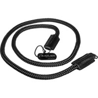 

Black Label Bag Silk Cord Camera Strap, Stainless Steel Rings with Leather Protectors, Black