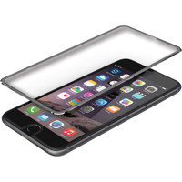 

BlooPro Clear Premium Tempered Glass Screen Protector with Gray Rim for iPhone 6/6s