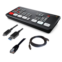 

Blackmagic Design ATEM Mini Live Production Switcher - Atem mini for PC, Kramer Standard HDMI (M)to HDMI (M)Cable,6', 25' Cat5e 350Mhz Snagless Patch Cable Black, StarTech 1m / 3.28' 10Gbps USB 3.1 Cable