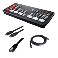 

Blackmagic Design ATEM Mini Live Production Switcher Pro - Atem mini Pro for Mac, Kramer HDMI (M)to HDMI (M)Cable,6', 25' Cat5e 350Mhz Snagless Patch Cable Black, USB 3.1 Type-C Male to USB Type-C Male Cable,3.3'