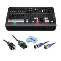 

Blackmagic Design ATEM Television Studio Pro 4K UHD Live Production Switcher, 8x 12G-SDI Inputs - Bundle With 6' Standard PC Power Cord 18/3 SVT, High Definition 3G-SDI BNC to BNC Cable, 25', MicroFiber Cloth