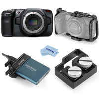 

Blackmagic Design Pocket Cinema Camera 6K - Bundle With SmallRig HDMI and USB-C Cable Clamp, SmallRig Mount for Samsung T5 SSD, SmallRig Camera Cage for Blackmagic Cinema Camera 4K & 6K, Microfiber Cloth