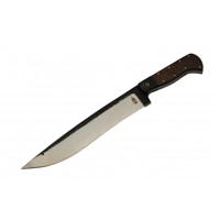 

BucknBear Survival Machete Knife with 10.5" 440C & High Carbon Steel Fixed Satin Blade and Walnut Wood Handle