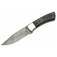 

BucknBear Green Mean Fighter Knife with 3.75" Damascus Drop Point Fixed Blade and Green Micarta Handle