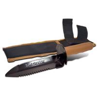 

Bounty Hunter Digging Knife with Sheath, Offset Serrated Blade Cuts Clean Plugs, 12" in Length with a 7" Blade.