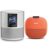 

Bose Home Speaker 500 Wireless Speaker with Built-In Amazon Alexa, Luxe Silver - With Bose SoundLink Micro Bluetooth Speaker, Orange