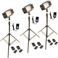 

Bescor FP-312T 3-Point LED Light Kit, Includes 3x FP-312 On-Camera Bi-Color LED Light, 3x LS180 Light Stand, 3x AC Power Supply