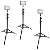 

Bescor Field Pro FP-180 Bi-Color LED 3-Light Kit, Includes 3x 74" Air-Cushioned Light Stand, 3x AC Power Supply