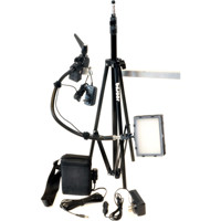 

Bescor Grip-181KB Gripper Gooseneck Bi-Color 1-Light Kit, Includes 1x FP-180 Dimmable LED Light, 1x Gooseneck Arm, 1x Gripper Clamp, 1x AC-180 Power Supply, LS-180 Light Stand and Slimline Lead Acid Battery