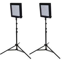 

Bescor Bescor LED-200K, Twin 200W LED Dimmable Studio Light Kit - 400 Watt Combined