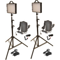 

Bescor Bescor LED-200KB, Twin 200W LED Dimmable Studio Light & Lead Acid Battery Kit - 400 Watt Combined