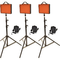 

Bescor Three Point LED220 Studio Light Kit with SLM-5ATM Slimline External Battery & Charger