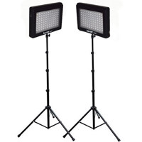 

Bescor LED-95DK2 LED Video Light Kit with Two LED Light Panels, Two Pieces Floor Stands and Two AC Adaptors