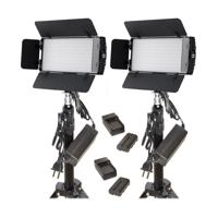 

Bescor Photon Metal Bi-Color On-Camera LED 2-Light Kit with 2 Light Stands, 4 BP18W Batteries, 4 BC18W Chargers, 2 AC Power Adapters
