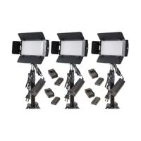 

Bescor Photon Metal Bi-Color On-Camera LED 3-Light Kit with 3 Light Stands, 6 BP18W Batteries, 6 BC18W Chargers, 3 AC Power Adapters
