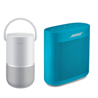 

Bose Portable Home Speaker, Luxe Silver - With Bose SoundLink Color Bluetooth Speaker II, Aqua Blue