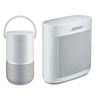 

Bose Portable Home Speaker, Luxe Silver - With Bose SoundLink Color Bluetooth Speaker II, Pearl White