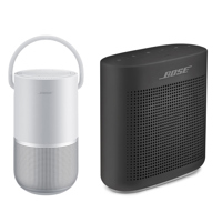 

Bose Portable Home Speaker, Luxe Silver - With Bose SoundLink Color Bluetooth Speaker II, Soft Black