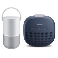 

Bose Portable Home Speaker, Luxe Silver - With Bose SoundLink Micro Bluetooth Speaker, Dark Blue