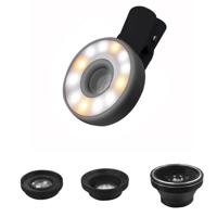 

Bower Universal 4 Piece LED Lens Kit for Smartphones, Fisheye, Macro, Wide-Angle & LED Light, Black